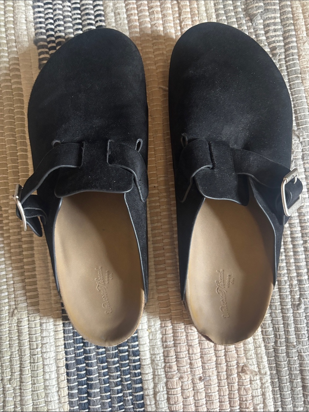 Universal Thread Black Suede Slip-On Mules with Buckle